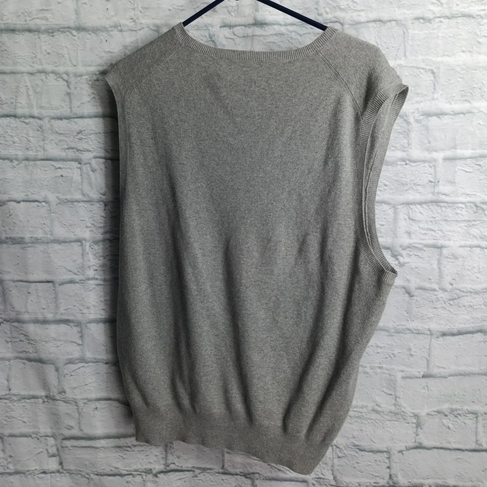 Polo Ralph Lauren Mens Gray 100% Pima Cotton V-Neck Sweater Vest Size Large